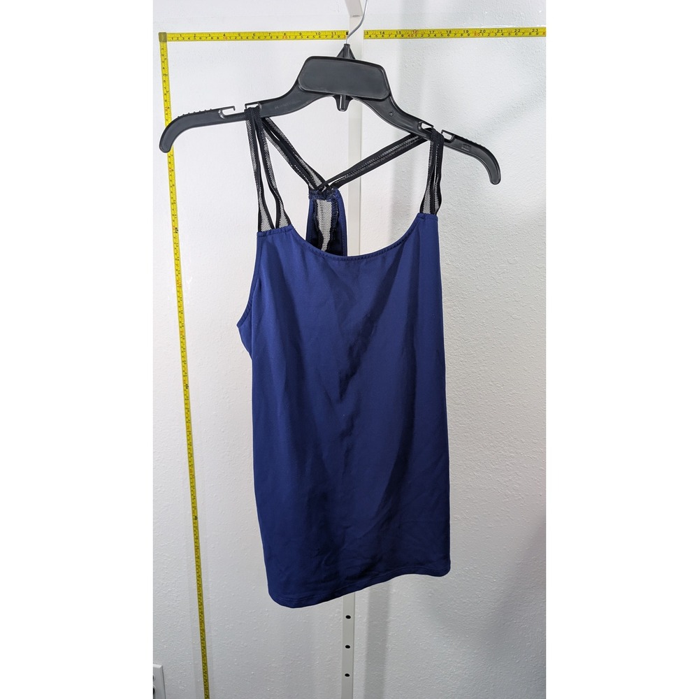 Fabletics Womens Royal Blue Mesh Strap Racerback Activewear Tank Top Size S
